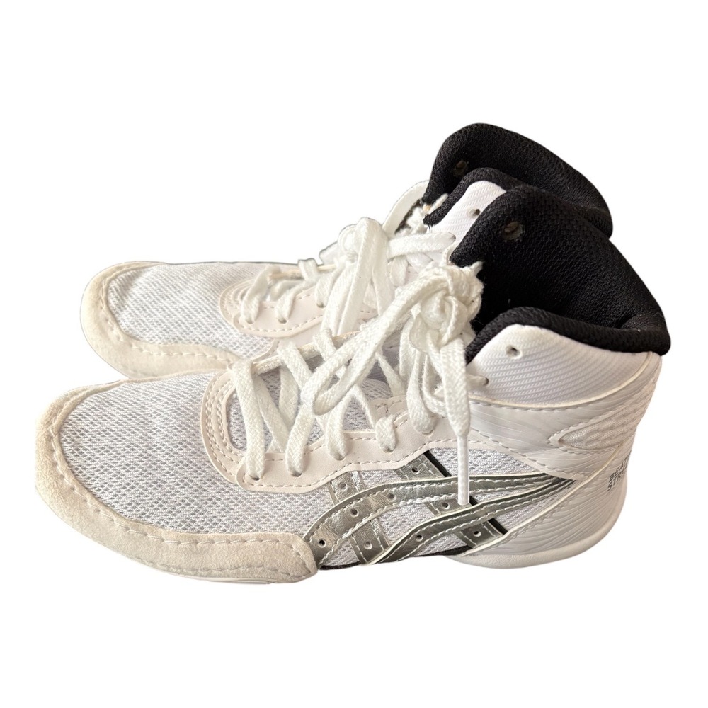 Asics Matflex 6 Wrestling Shoes Kids K13 White Silver Beat The Streets 1084A013
